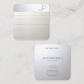 Gold Silver look Modern Elegant Professional Vierkante Visitekaartje (Voorkant / Achterkant)