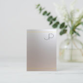 Gold Silver look Monogram Modern Professional Visitekaartje (Staand voorkant)