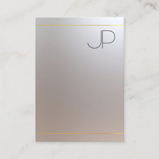 Gold Silver look Monogram Modern Professional Visitekaartje (Voorkant)