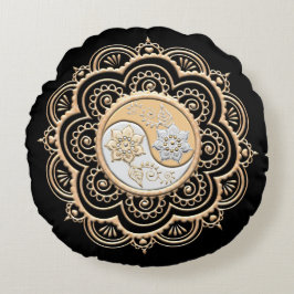 Gold & Silver Mandala Rond Kussen