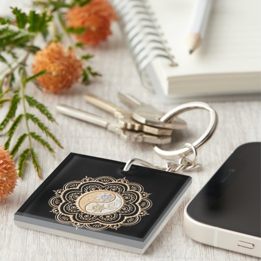 Gold & Silver Mandala Sleutelhanger (Voorkant Rechts)