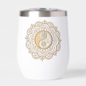 Gold & Silver Mandala water bottle (Voorkant)