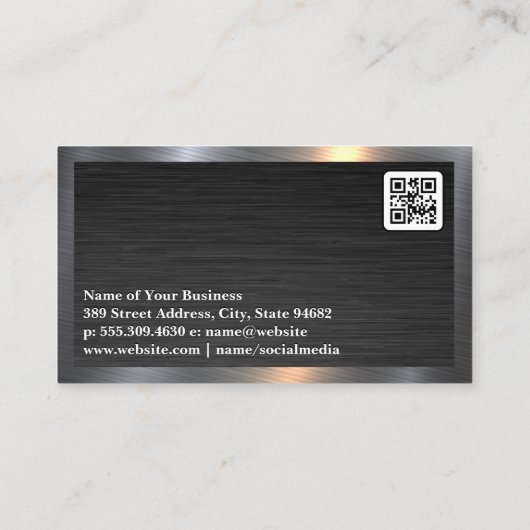 Gold Silver Metallic Real Estate Logo | QR Visitekaartje (Achterkant)