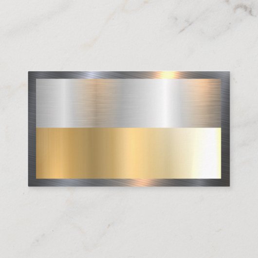 Gold Silver Metallic Shine Border Visitekaartje (Achterkant)