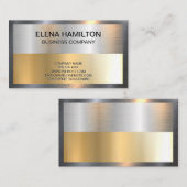 Gold Silver Metallic Shine Border Visitekaartje (Voorkant / Achterkant)