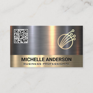 Gold Silver Metallic   Technische Logo   QR-code Visitekaartje