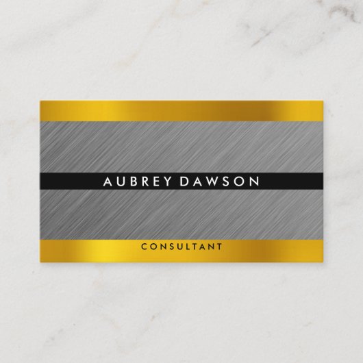 Gold Silver Metallic Visitekaartje (Voorkant)