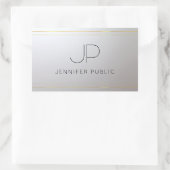 Gold Silver Monogram Sjabloon Initiaal Letter Rechthoekige Sticker (Tas)