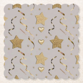 Gold Silver Party Celebration Square Onderzetter S