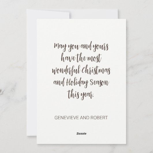 Gold Silver Pine Trees Kerstvakantie Kaart (Achterkant)