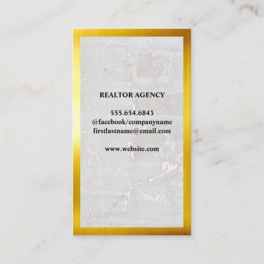 Gold Silver Property Logo | Marmer | Goudgrens Visitekaartje (Achterkant)