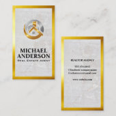 Gold Silver Property Logo | Marmer | Goudgrens Visitekaartje (Voorkant / Achterkant)