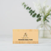 Gold Silver Real Estate Logo | Houtpanelen Visitekaartje (Staand voorkant)