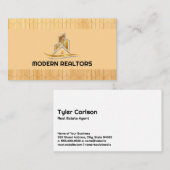 Gold Silver Real Estate Logo | Houtpanelen Visitekaartje (Voorkant / Achterkant)