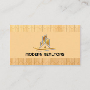 Gold Silver Real Estate Logo   Houtpanelen Visitekaartje