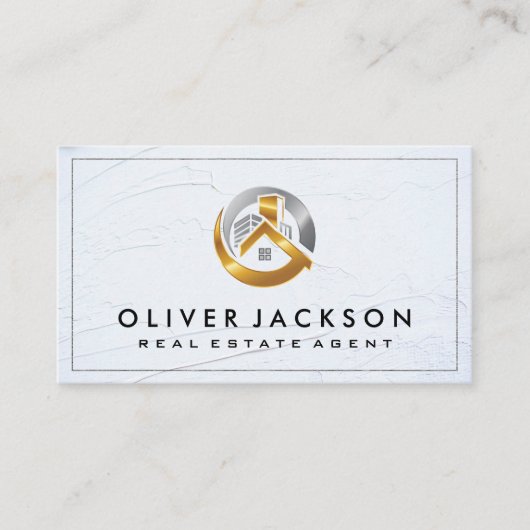 Gold Silver Real Estate Logo Visitekaartje (Voorkant)
