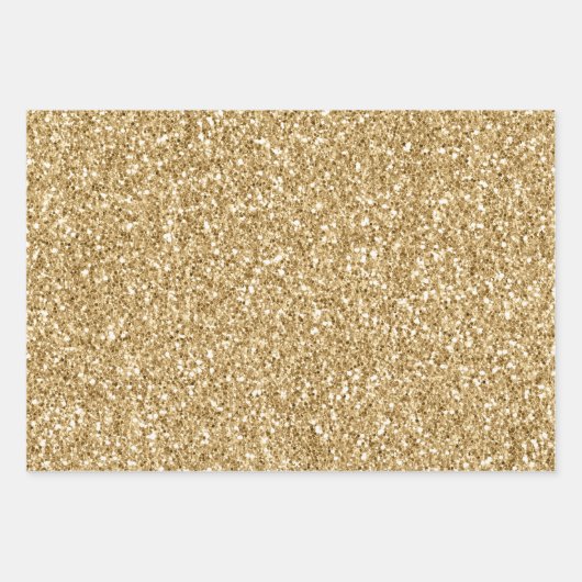 Gold Silver Red Glitz Glitter Inpakpapier Vel (Voorkant)