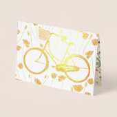 Gold Silver Retro Bicycle Floral Pattern Folie Kaarten (Voorkant)