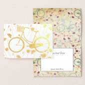 Gold Silver  Retro Bicycle Floral Pattern Folie Kaarten (Display)