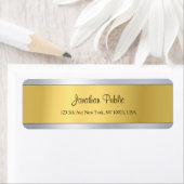 Gold Silver Sjabloon Moderne Script Return-adres Etiket (Insitu)