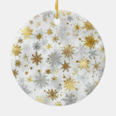 Gold & Silver Snowflake Family Photo Ornament (Achterkant)