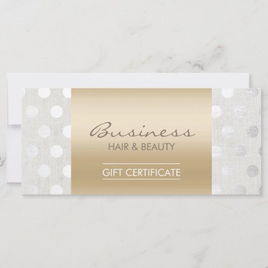 Gold & Silver Stippen Salon Zakelijk Cadeaubon (Voorkant)
