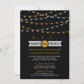 Gold & Silver String Lights Nieuwe jaren Eve Party Kaart (Voorkant)