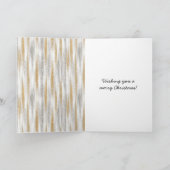 Gold Silver Stripes Christmas Celebration Birthday Kaart (Binnen)