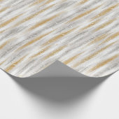 Gold Silver Stripes Christmas Celebration Cadeaupapier (Hoek)