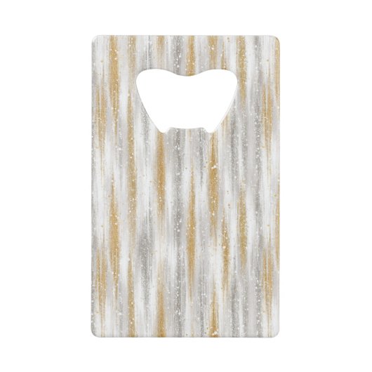 Gold Silver Stripes Confetti New Year Celebration Creditkaart Flessenopener (Voorkant)