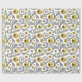 Gold & Silver Swirl Elegance Cadeaupapier (Vlak)