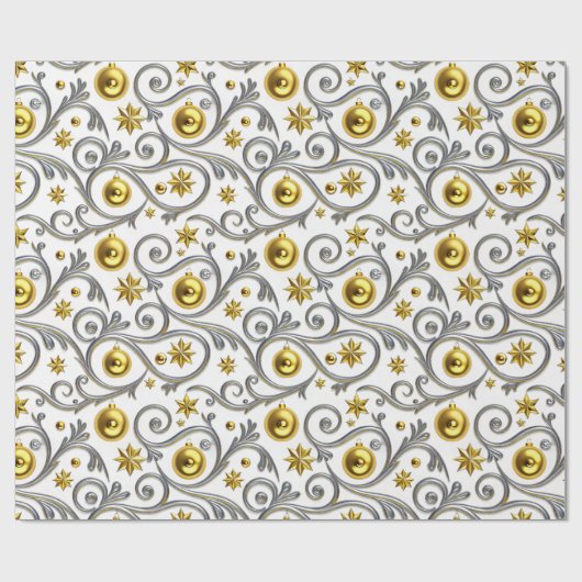 Gold & Silver Swirl Elegance Cadeaupapier (Vlak)