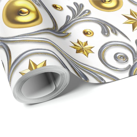 Gold & Silver Swirl Elegance Cadeaupapier (Rol Hoek)