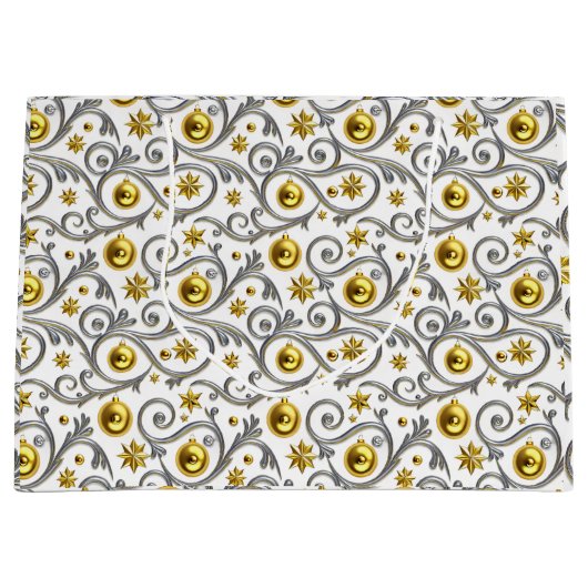 Gold & Silver Swirl Elegance Groot Cadeauzakje (Voorkant)