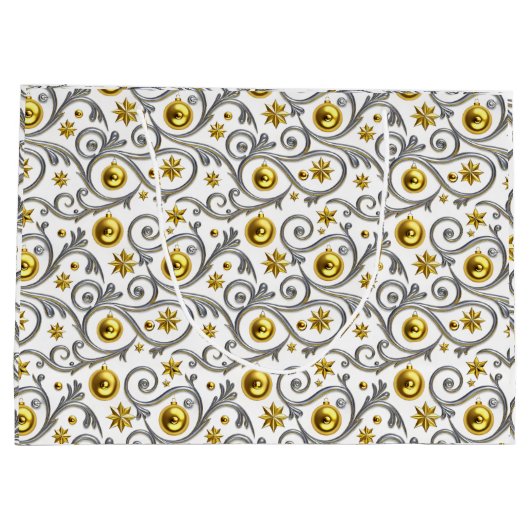 Gold & Silver Swirl Elegance Groot Cadeauzakje (Achterkant)