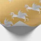 GOLD SILVER UNICORN BIRTHDAY WEDDING WRAP CADEAUPAPIER (Hoek)