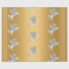 GOLD SILVER UNICORN BIRTHDAY WEDDING WRAP CADEAUPAPIER