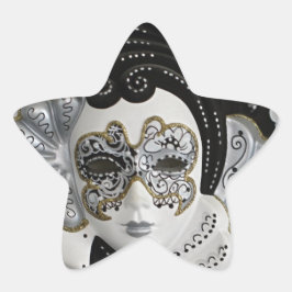 Gold Silver Venetian Mask Ster Sticker