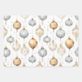 Gold Silver Vintage Christmas Ornaments  Inpakpapier Vel (Voorkant 2)