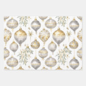 Gold Silver Vintage Christmas Ornaments  Inpakpapier Vel (Voorkant)