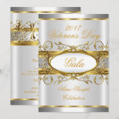 Gold Silver White en Gold Plaque Party Kaart (Voorkant / Achterkant)