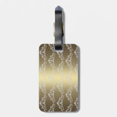 Gold Silver WHITE Princess Tiara CUSTOM LUGAGE Bagagelabel (Achterkant verticaal)