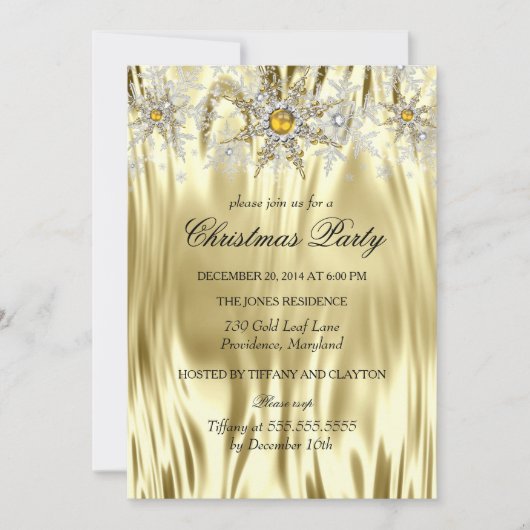 Gold Silver Winter Wonderland Kerstfeest Kaart (Voorkant)