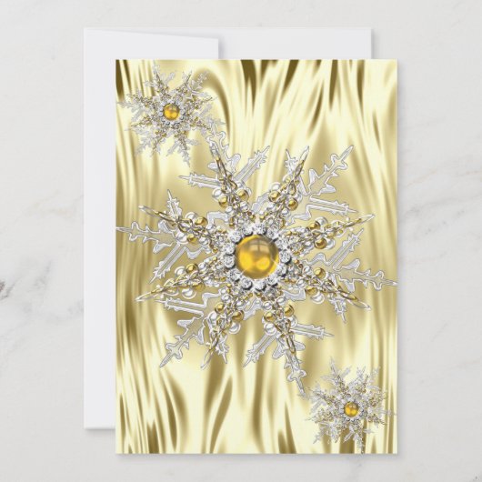 Gold Silver Winter Wonderland Kerstfeest Kaart (Achterkant)