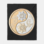 Gold & Silver Yin Yang  Fleece Deken (Voorkant)