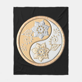 Gold & Silver Yin Yang  Fleece Deken