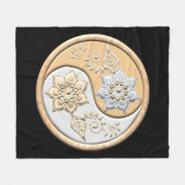 Gold & Silver Yin Yang  Fleece Deken (Voorkant (Horizontaal))