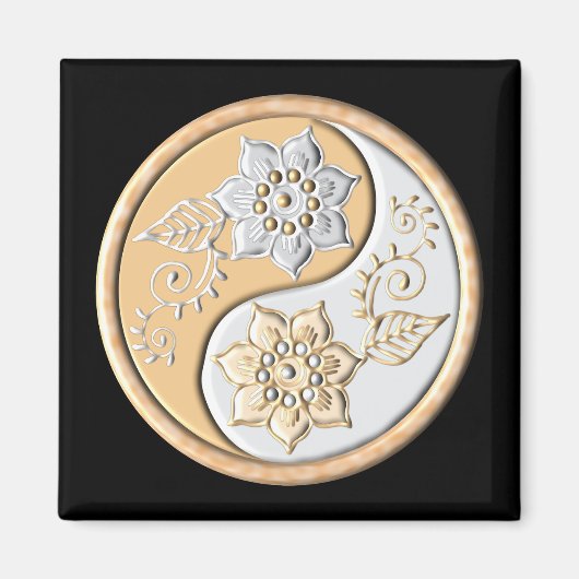 Gold & Silver Yin Yang  Magneet (Voorkant)