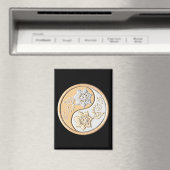Gold & Silver Yin Yang  Magneet (Insitu (Vaatwasser))