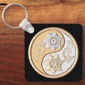 Gold & Silver Yin Yang  Sleutelhanger (Voorkant)